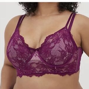 Torrid Bra! Purple Lace! Underwire! Size 0X! NWT!